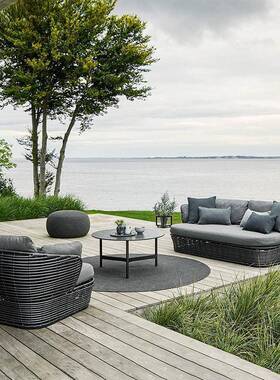 园户外藤MJR沙发组合庭院花防防水晒阳光房室外阳台休闲藤沙发编