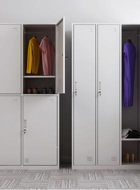 钢制更换衣门柜铁皮柜衣柜带锁单单人柜员工校储物GYG008柜学宿舍