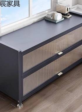 厨房置IPE物架落地多层收纳碗柜多波柜功能微炉橱餐柜边储物子