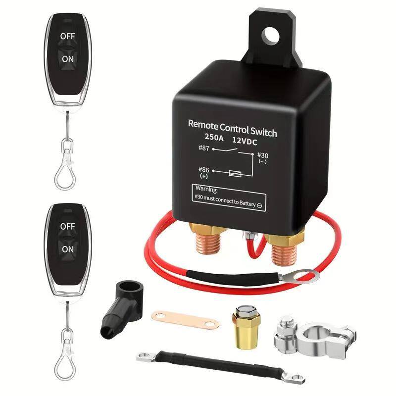 汽车电瓶漏电跑电12V24V250A继电器电源保护车用遥控断电总开关