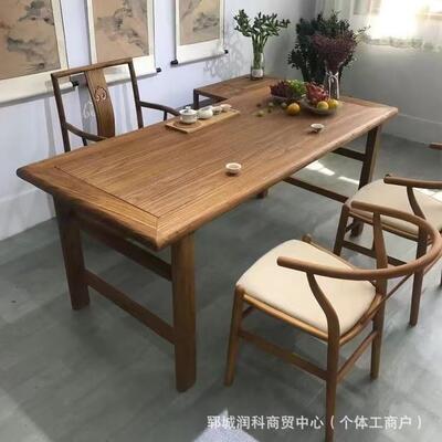 复古老榆NAY木茶桌客厅桌待客老台门泡茶实木多人位茶办公板桌椅