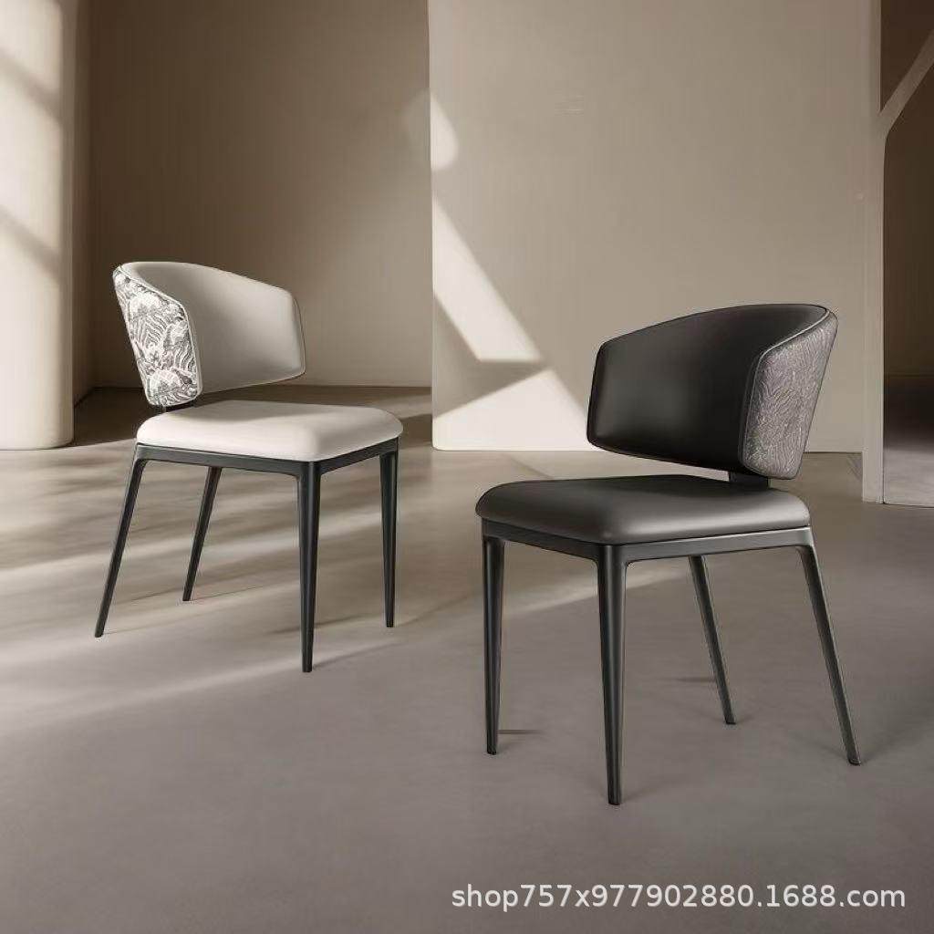 国师潮风博领椅靠背凳轻餐奢提花设计款大小户型椅10家用极简子椅