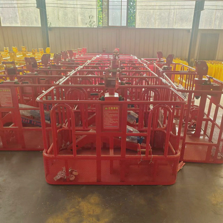 鲁鸿建筑工地维修工用旋转吊车吊篮外墙高空作业吊框