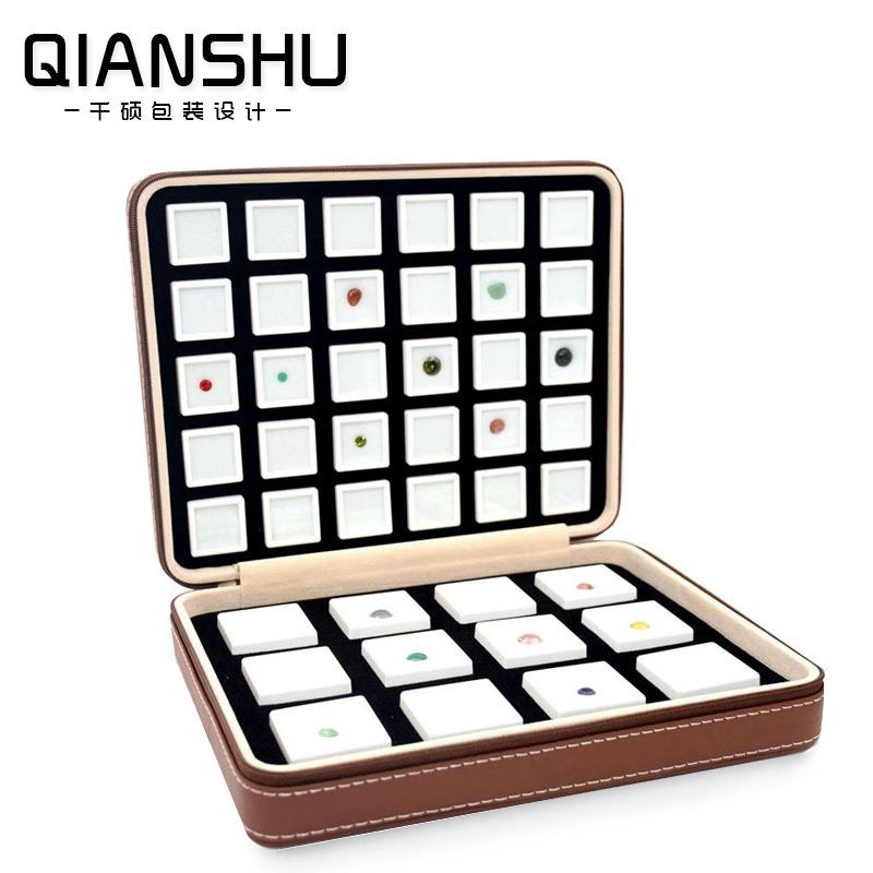 玻璃透明小盒子样品盒钻石包拉链包塑料宝石裸石彩宝箱戒面展示盒