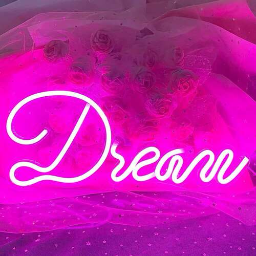 大写字母DREAM梦想霓虹灯直销家庭氛围装饰透明背板霓虹现货