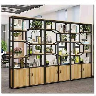 铁艺博古架实木中式多宝阁古董隔断展示柜玄关办公室书架简约现代