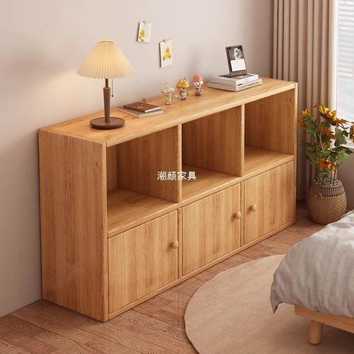 卧室床尾收纳柜柜子储物柜靠墙杂物柜落地简易书架简约现代置物架