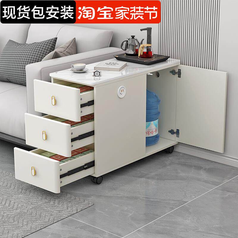 轻奢沙发边柜侧边柜小户型可移动家用茶几简约现代岩板客厅小边几