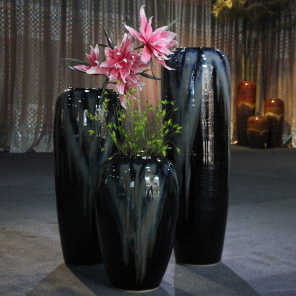 陶瓷花瓶花盆样板房酒店会所落地大花瓶插花欧式客厅摆件陶罐陶缸