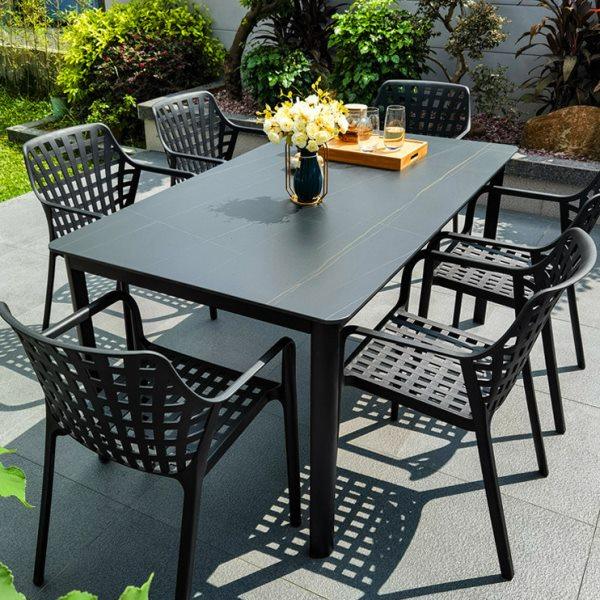 户外岩板桌椅庭院露台别墅室外阳台花园家用小户型现代简约长餐桌,住宅家具,岩板餐桌,淘宝优惠券,粉丝福利购,淘宝优惠卷