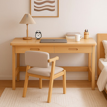 全实木窄书桌40cm宽办公桌家用长条电脑桌子卧室小户型学习写字桌