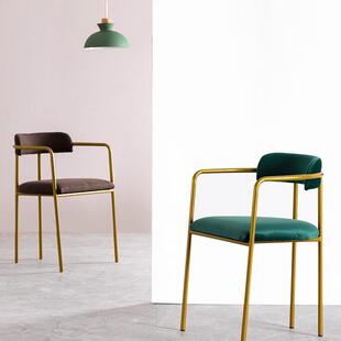 北欧甜品店铁艺靠背设计师餐椅现代简约休闲椅子餐桌可折叠餐椅