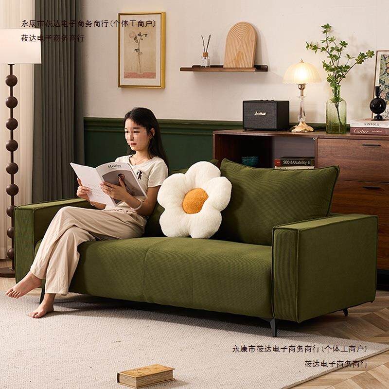 民宿灯芯绒北欧直排沙发小户型古风布艺沙发客厅美式猫抓皮公包邮