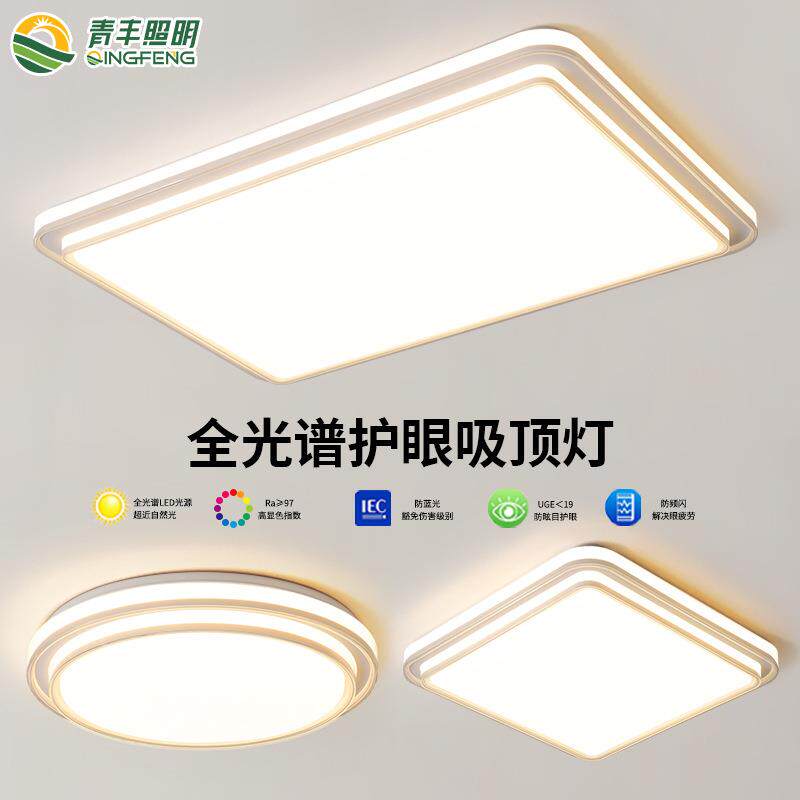 客厅主灯大厅现代简约吸顶灯全光谱高亮护眼卧室灯中山家装灯饰