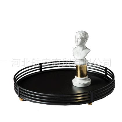 现代简约创意铁艺托盘样板房售楼处桌面家居茶几餐桌工艺品摆件