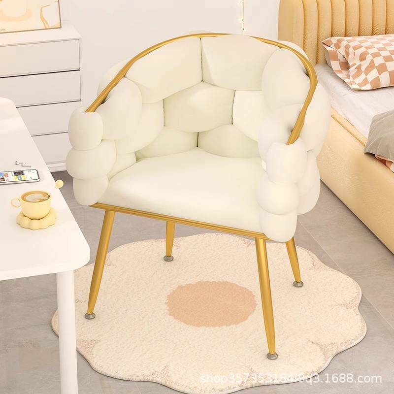 化妆椅子靠背女生卧室轻奢高级梳妆台专用凳子网红美甲椅