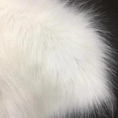 现货100g色仿狐狸毛人1造布毛绒料LQS绒家纺面料布料长毛白绒