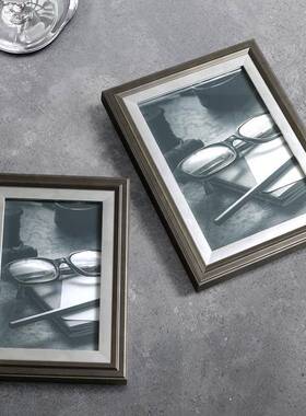 桌意简约办6寸7寸实木相框摆台高级感QCU轻奢玄关公室面装饰品摆