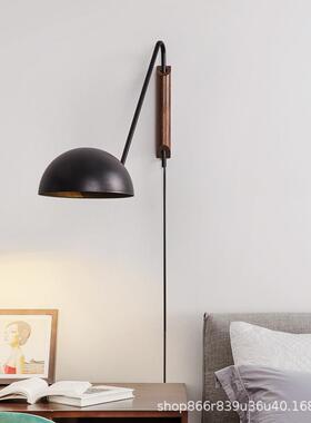 极简日式床20385壁灯卧室客厅书头房床灯阅读头灯旋壁转摇臂灯北