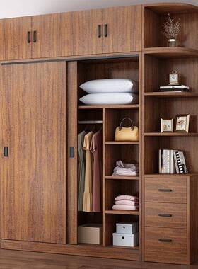 全木衣柜用卧室现家OGE代简约组装出租房小用户型推拉门大衣实橱