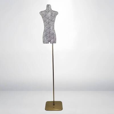 工模厂直销19081服模特道具装版韩豹纹印花扁身模特长颈分腿全身