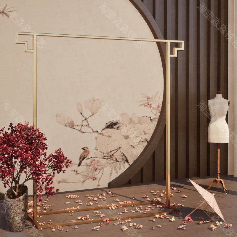 中式婚纱570子旗袍礼服展挂示架楼影工作室落地式拖尾衣架秀禾货