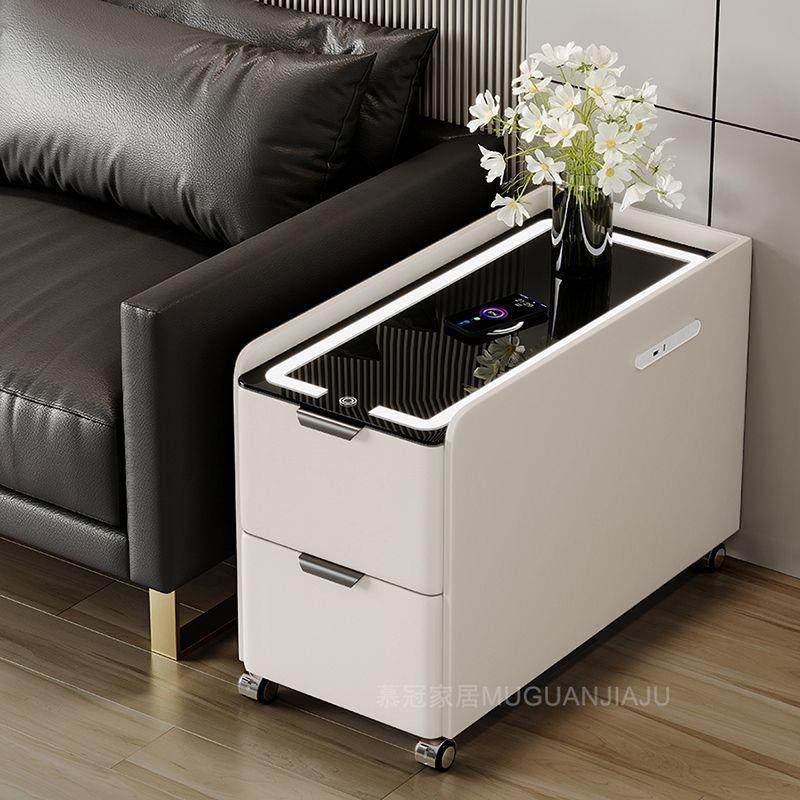 智能沙发边柜侧边柜简约现代沙发边几轻奢高级感多功能储物边几柜