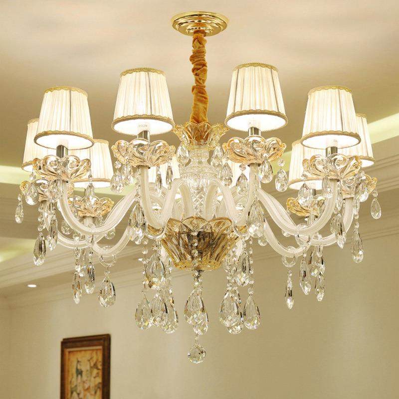 欧式LED水晶吊灯客厅蜡烛水晶灯现代简欧卧室餐厅灯具
