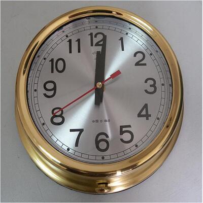 IMPA370201船用石英钟艇舰航海时钟船钟计时仪圆形静默时钟报房钟