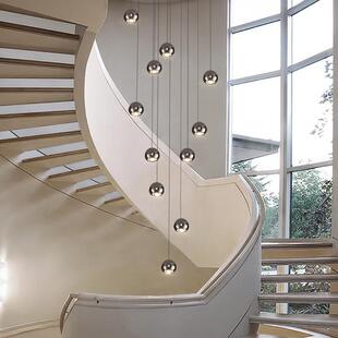 设计师别墅旋转楼梯吊灯长吊灯轻奢中空跃层挑空复式楼梯间吊灯