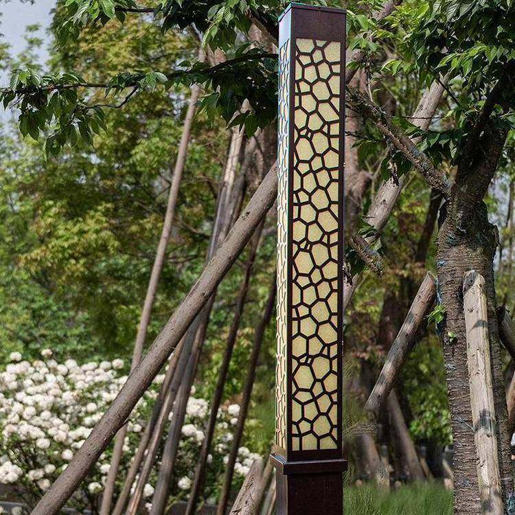 庭院灯杆3米新中式户外铁艺铝材方形庭院灯路灯园林花园小区