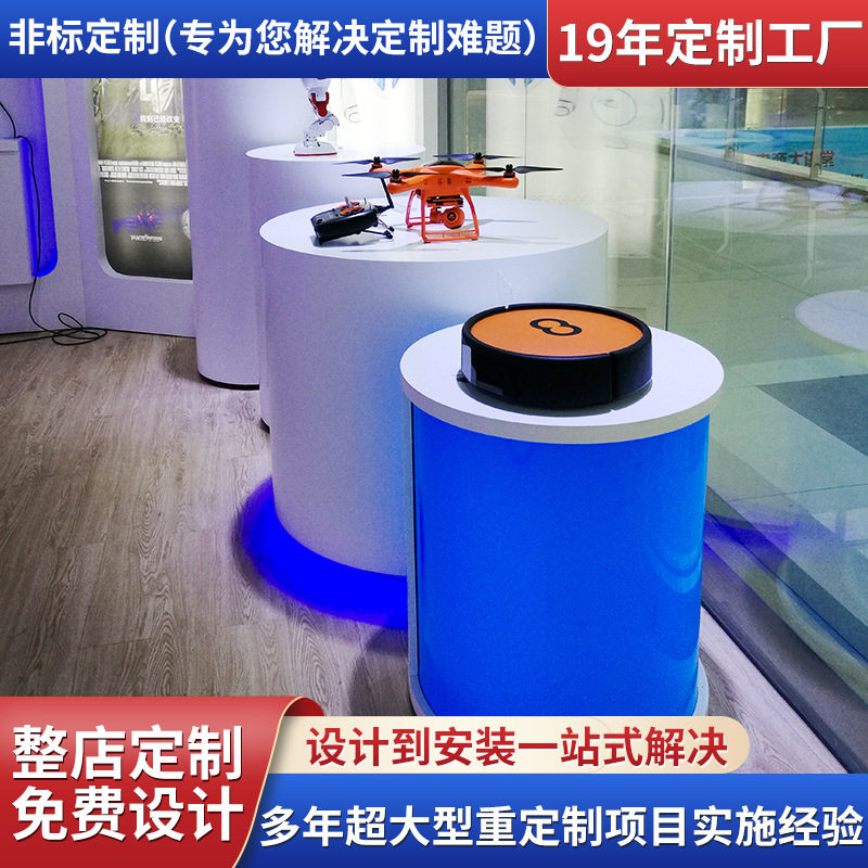 现代货柜简约科技感电子产品展示柜公司展厅设计木质异形烤漆