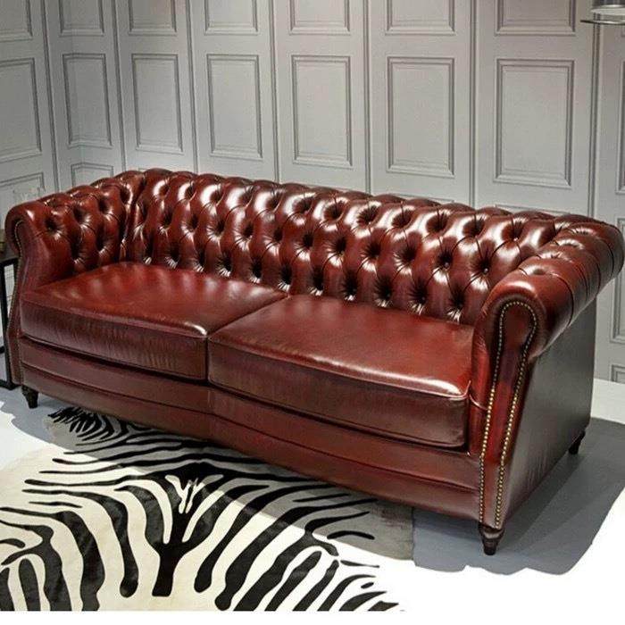 美式复古酒红色休闲沙发酒店KTV拉扣皮艺三人油蜡皮客厅双人沙发,纺织面料/辅料/配套,纺织机械配件,淘宝优惠券,粉丝福利购,淘宝优惠卷