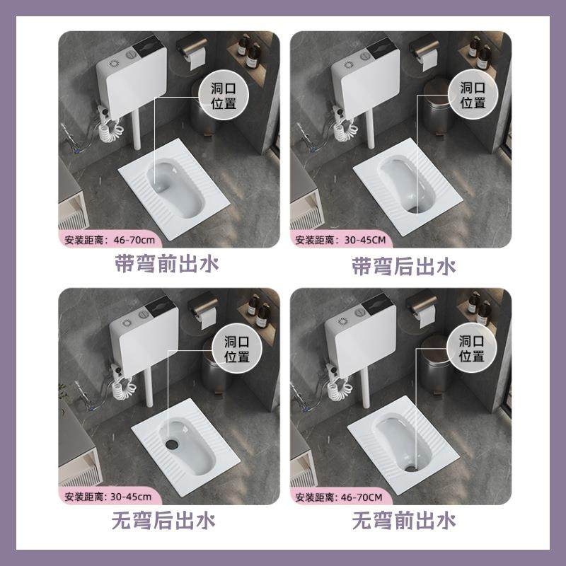 尺寸陶瓷蹲便器一330体带存水家弯带生冲水箱套装用卫间蹲厕大小