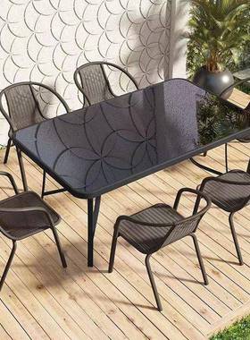 户外桌椅台带伞组椅32605合庭院露天花园桌三套件家用室外休闲阳