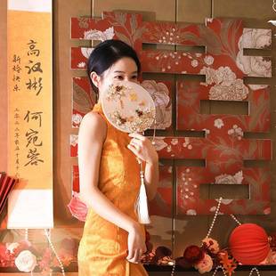 婚房喜字婚房置布套装 女方卧室房背间床头景墙喜字结 新房饰拉花装