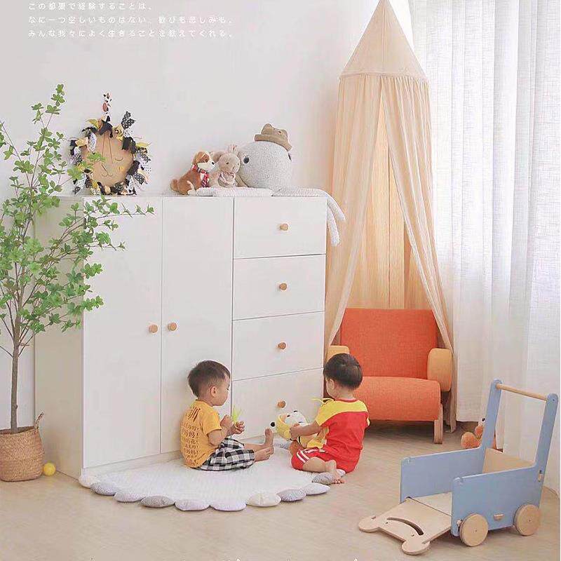 实木儿童柜家用卧室小衣柜男孩组女衣孩合书架WJB收储纳柜物柜