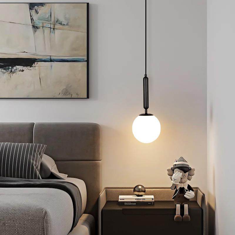 欧卧室床头吊灯现代简约创意个性网红单头572轻奢北璃玻长线吊灯,家装灯饰光源,智能吊灯,淘宝优惠券,粉丝福利购,淘宝优惠卷