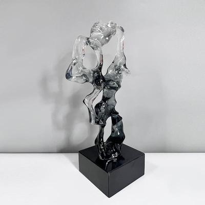 现代抽象厅玄关样盆板30间客太柜湖石透明树脂摆件装饰品电视景