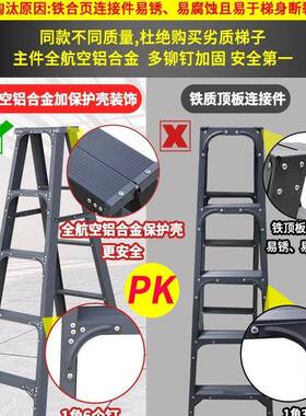 人字伸家用铝工合金加厚F9THH9MH2米梯多功能室内折叠缩升降双面