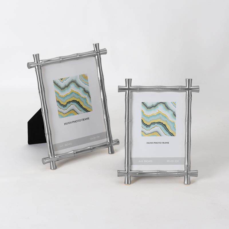 特价清金属创意节HY-2085C相框摆台家用寸6寸7轻奢竹现仓代酒店装