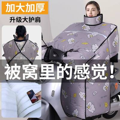电车挡风被冬季加电厚加713绒三车摩托动车轮瓶车防水防风保暖防