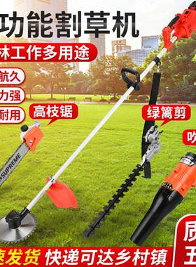 新机款多能前置锂电割草充电式背无刷功电动LVI除草机负式园林割