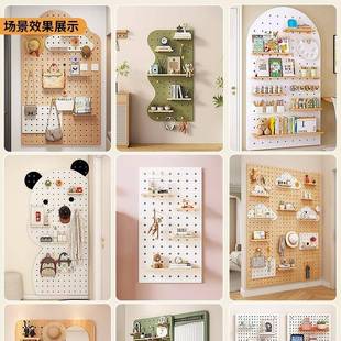 板洞洞实木墙上置物609架背景墙书展示架墙壁架墙挂式 墙面隔收纳