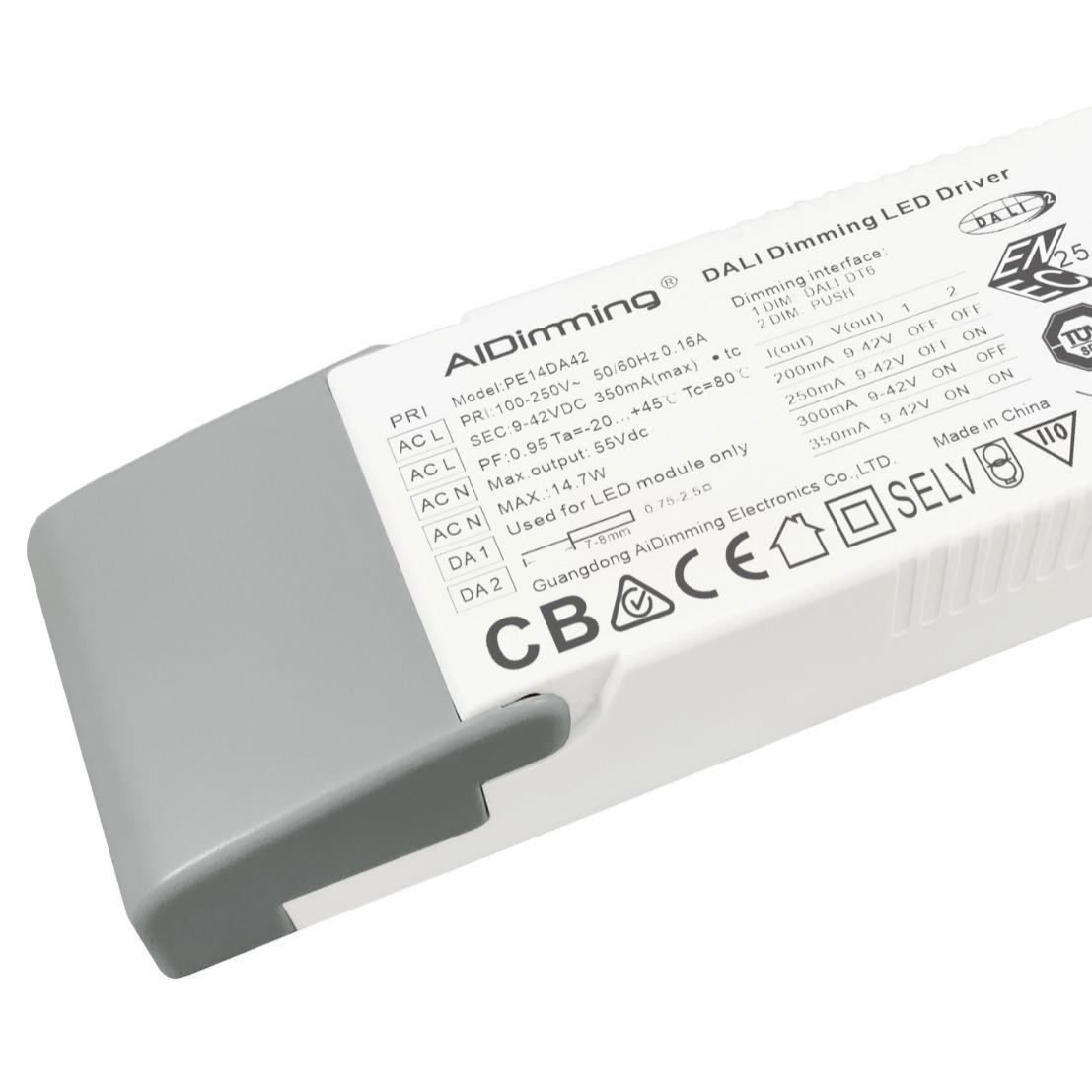 PE14DA过TUVCESAA出口欧美15W无频闪可拨电流DALI调光电源