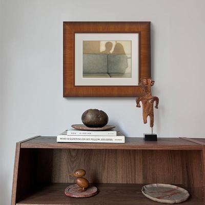 法式复古人影客厅装饰画中古风小众艺术玄关餐厅挂画书房卧室壁画