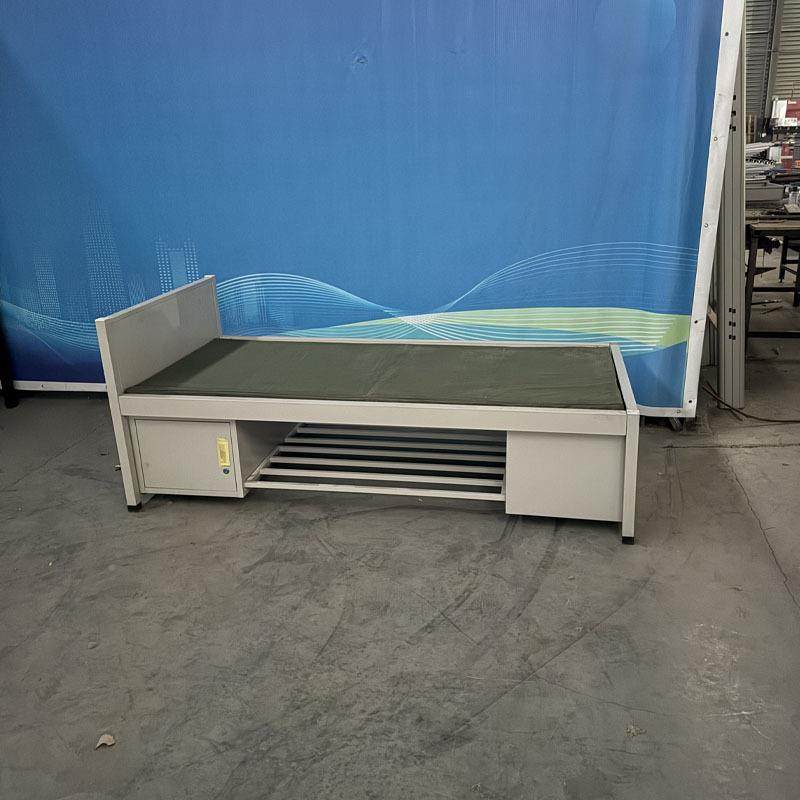 消防床单人床制柜单式层床铁架床部宿干舍铁艺床1米2带储物hm231