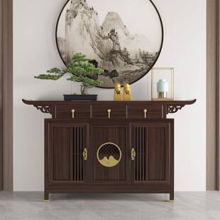 新中式玄金关对无品牌/柜木客厅玄关台靠墙入户正门条案供实桌餐
