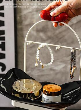 入玄关放匙置物架收纳件轻奢鞋户柜客厅家钥居首装饰摆OKT品托盘