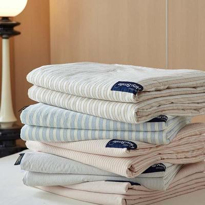 式A芯类FT202406全棉色织水洗棉简约条纹大纤豆维被可日机洗空调